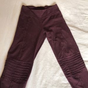Burgundy Moto Leggings
